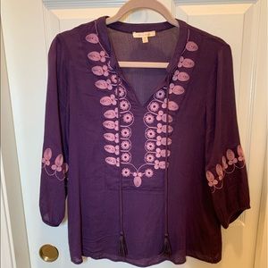Skies Are Blue Stitch fix embroidered blouse